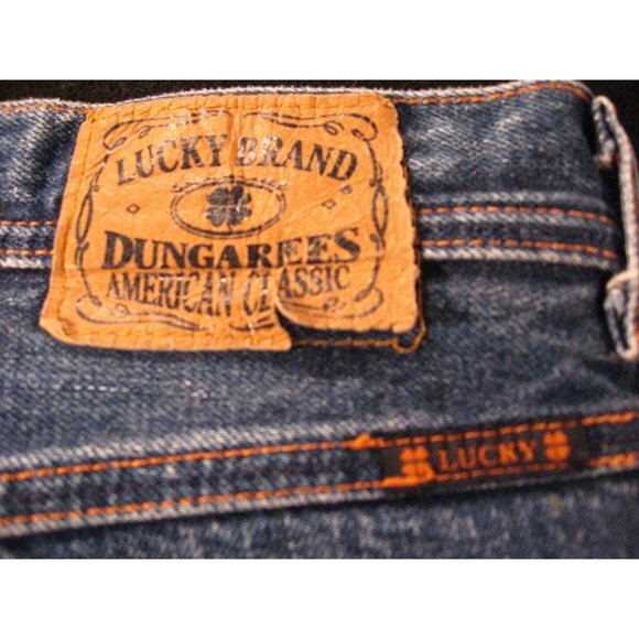 Lucky Brand Dungarees Jeans Sz 10/30 Distressed Button Fly Easy Riders Stright - Picture 6 of 12